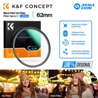 KNF Concept 62mm Lens Filter Nano-C Black Mist 1/4 Filter K&F Concept Black Diffusion