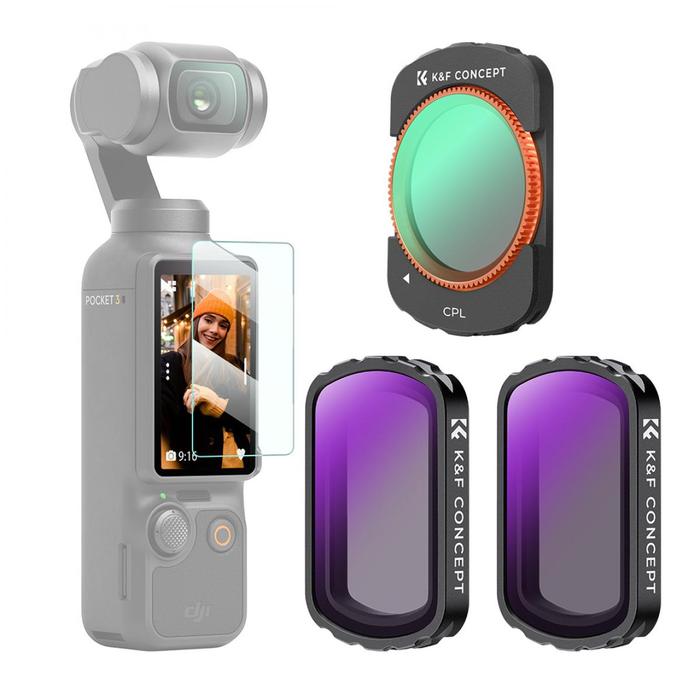K&F Concept Filter CPL + ND4 + ND8 For DJI Osmo Pocket 3 KND Concept 3-Pack Filters · 2
