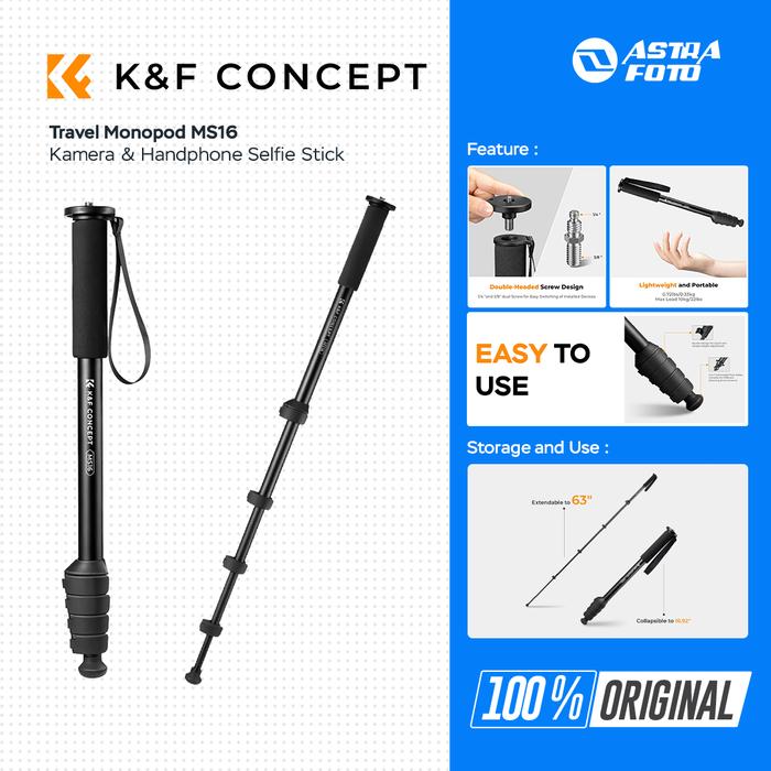 KNF Concept KNF Concept Travel Monopod MS16 For Kamera & Handphone Selfie Stick K&F
