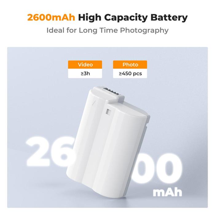 K&F Concept EN-EL15 Battery Type C Port Fast Charing For Nikon Z8, Z7II, Z 7, Z 6II, Z 6, Z5, D850, D810, D810A, D780, D750, D610, D500, D7500, D7200 Baterai Kamera KNF Concept · 7