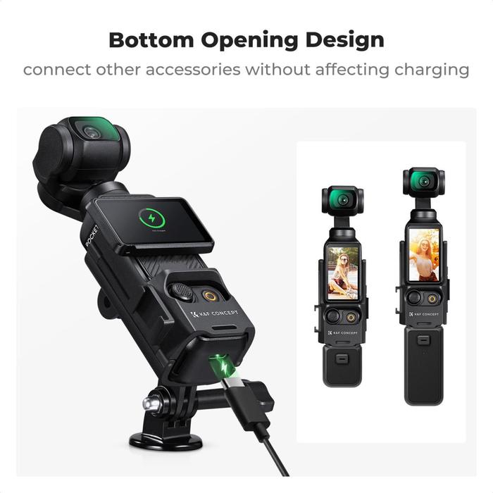 KNF Concept Adaptor Expansion Mount For DJI Osmo Pocket 3 With Cold Shoe & 1/4 Screw Hole Mounting Bracket K&F Concept - Gambar 5