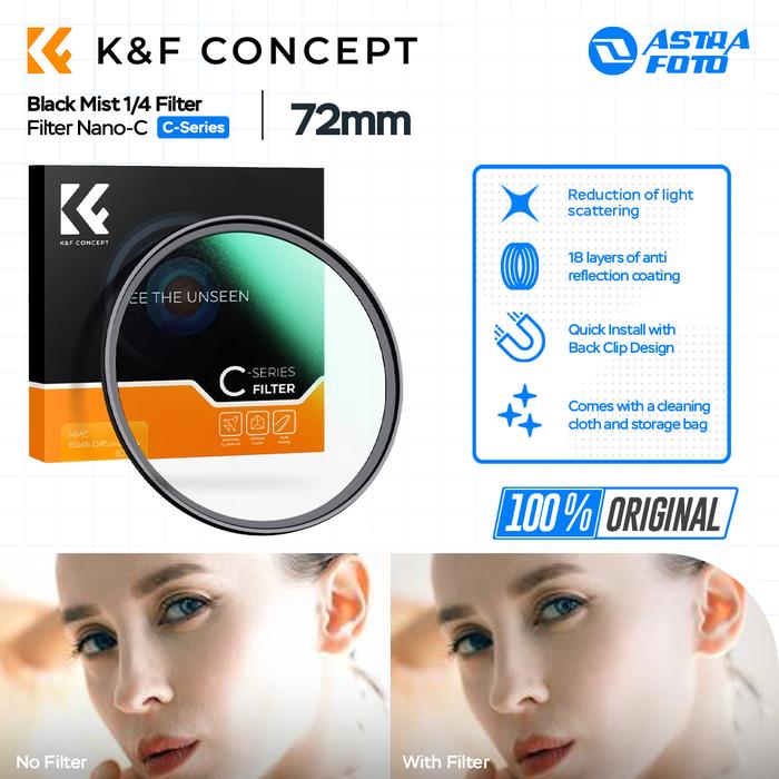 KNF Concept KNF Concept 72mm Lens Filter Nano-C Black Mist 1/4 Filter K&F Concept Black Diffusion