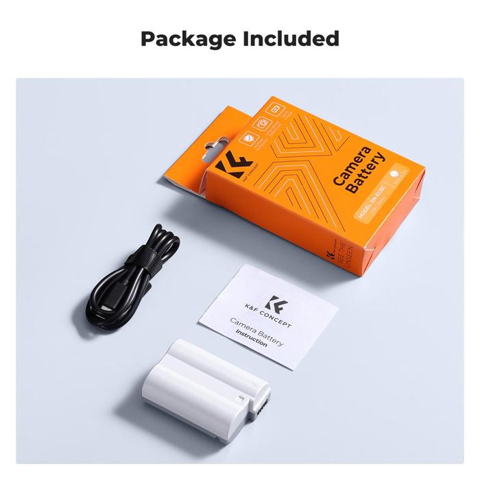 K&F Concept EN-EL15 Battery Type C Port Fast Charing For Nikon Z8, Z7II, Z 7, Z 6II, Z 6, Z5, D850, D810, D810A, D780, D750, D610, D500, D7500, D7200 Baterai Kamera KNF Concept · 3