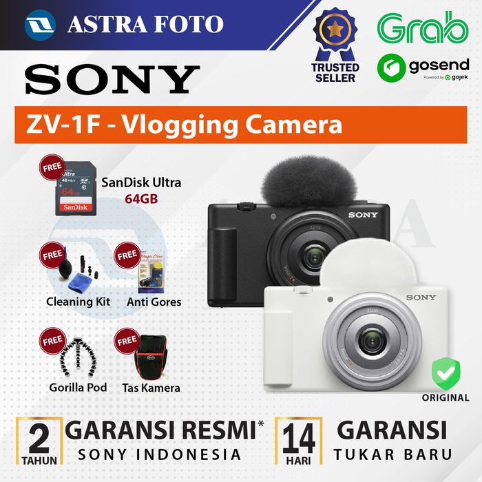 Sony ZV-1F Vlogging Camera Sony ZV1F Sony ZV1 F Sony Z V1F RESMI - Black, STANDARD · 2