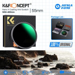 KNF Concept 55mm Filter Variable ND2-400 Nano X Coating Anti Scratch & Waterproof Pro HD Ultra Thin Lens Filter Lensa K&F Concept
