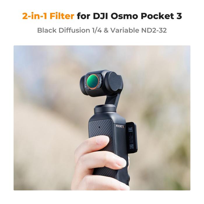 K&F Concept ND2-32 & Black Diffusion 1/4 Filter Magnetic For DJI Osmo Pocket 3 2 in 1 KNF Concept Filter · 6
