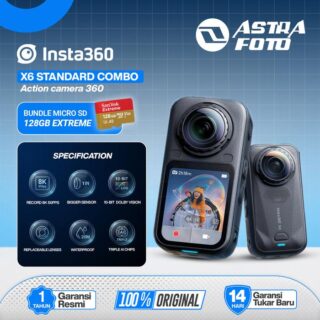 Insta360 X6 Action Camera Standard & Essential Bundle Garansi Resmi Original Insta 360 One X6 - Standard, Tanpa Memory