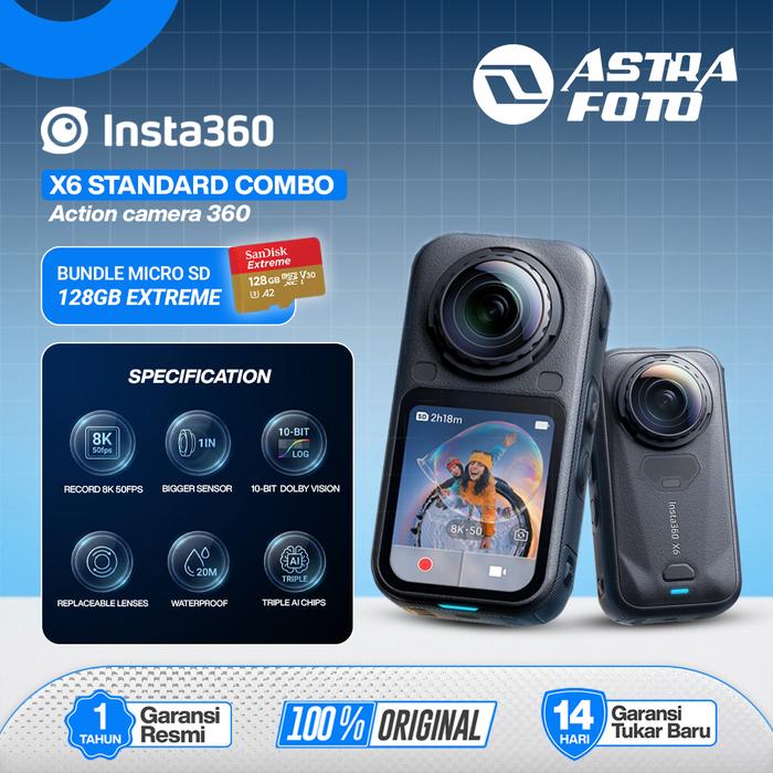 Insta360 Insta360 X6 Action Camera Standard & Essential Bundle Garansi Resmi Original Insta 360 One X6 - Standard, Tanpa Memory