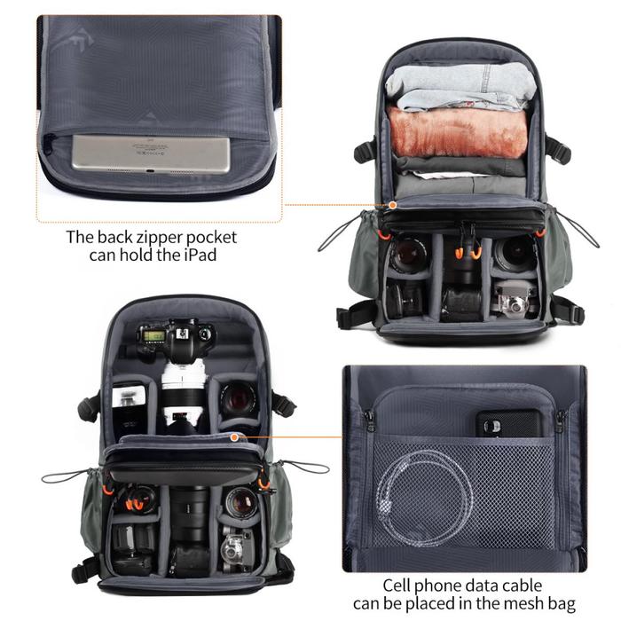 KNF Concept 33L Tas Ransel Travel Backpack Waterproof Photography K&F · 8