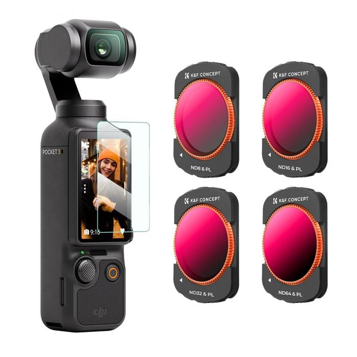 K&F Concept Filter ND8/PL + ND16/PL + ND32/PL + ND64/PL For DJI Osmo Pocket 3 KNF Filter 4-Pack Filters · 2