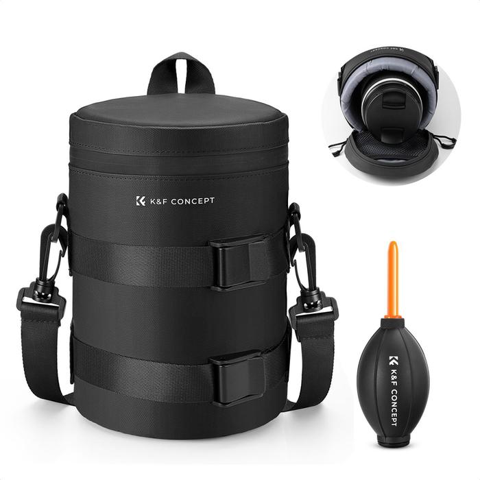 KNF Concept Camera Lens Pouch Case Waterproof Zipper Protective Carry Bag Tas Lensa K&F Concept - Small - Gambar 3