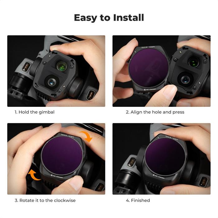 K&F Concept ND8/PL + ND16/PL + ND32/PL + ND64/PL For DJI Air 3S Neutral Density Drone Filter KNF Concept 4-Pack · 6