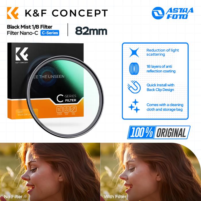 KNF Concept KNF Concept 82mm Lens Filter Nano-C Black Mist 1/8 Filter K&F Concept Black Diffusion
