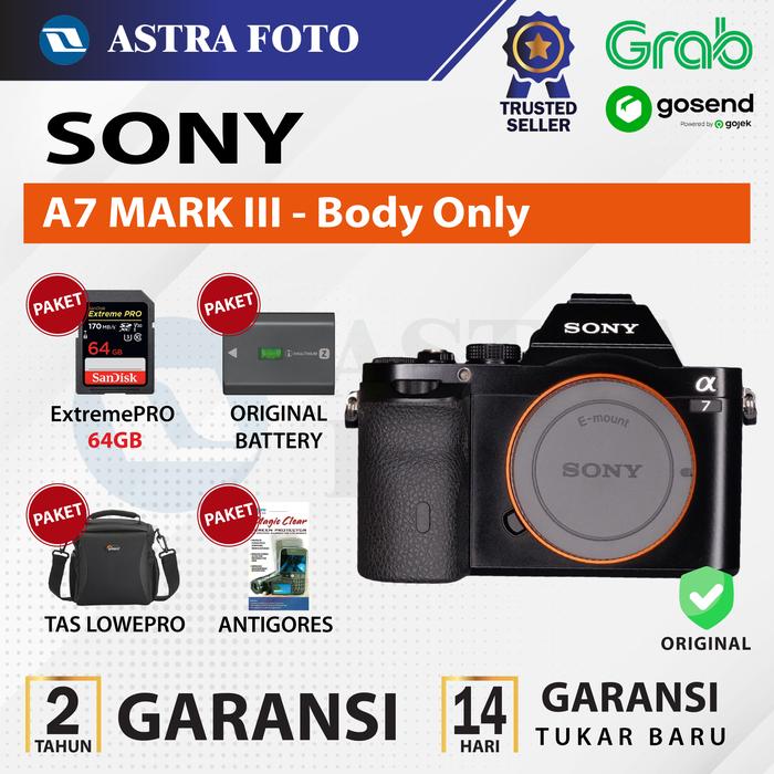 Sony SONY ALPHA A7III / SONY A7 MARK III BODY ONLY - Garansi Resmi - Standard