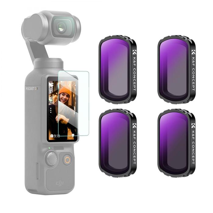K&F Concept Filter ND4 + ND8 + ND16 + ND32 For DJI Osmo Pocket 3 KNF Concept 4-Pack Filters · 2