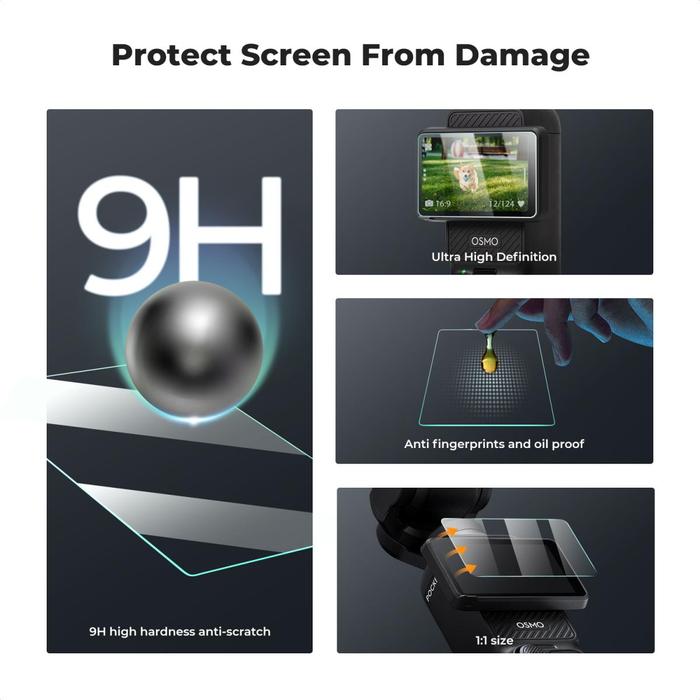 KNF Concept Screen Protector For DJI Osmo Pocket 3 Tempered Glass 9H Lens Protector Antigores LCD Lens Guard K&F Concept · 4