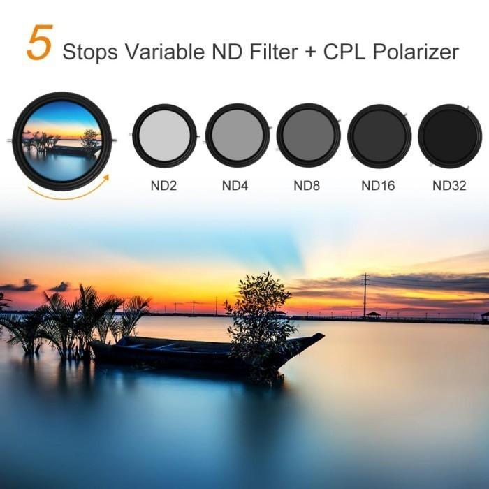 KNF Concept 77mm Lens Filter Nano-X Variable Fader ND2-32 + CPL Filter · 4