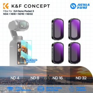 K&F Concept Filter ND4 + ND8 + ND16 + ND32 For DJI Osmo Pocket 3 KNF Concept 4-Pack Filters