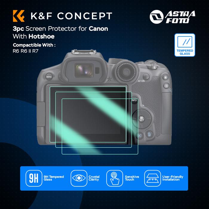 KNF Concept KNF Concept 3pc Antigores For Canon EOS R6 R6 II R7 Tempered Glass Screen Protector ScreenGuard K&F Concept