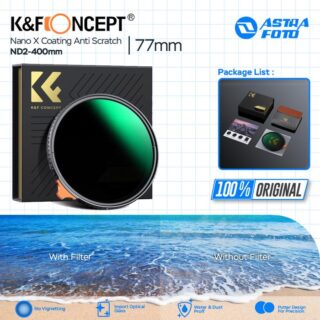 KNF Concept 77mm Filter Variable ND2-400 Nano X Coating Anti Scratch & Waterproof Pro HD Ultra Thin Lens Filter Lensa K&F Concept