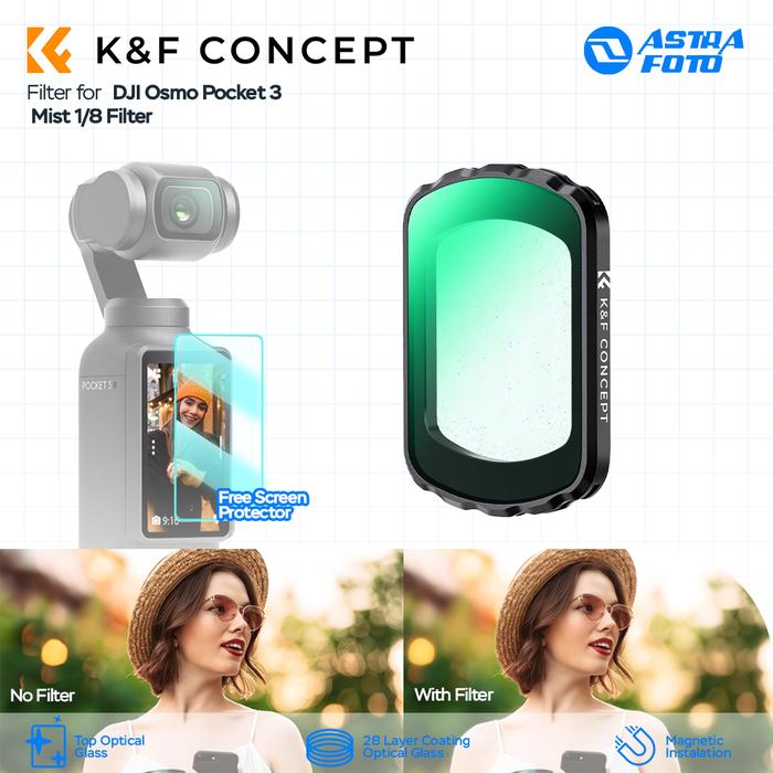 KNF Concept K&F Concept Black Diffusion Mist 1/8 Filter For DJI Osmo Pocket 3 KNF Concept