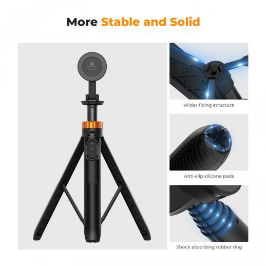 KNF Concept MS19 Magnetic Tripod Selfie Stick with Remote Bluetooth for Iphone 15/14/13/12 Magsafe Series K&F Concept - Hitam · 6