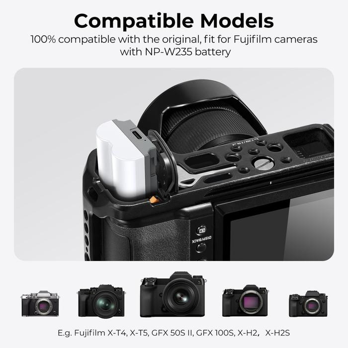 KNF Concept NP-W235 Battery With Type C Fast Charging Port For Fujifilm NPW235 Baterai K&F Concept - 1pc Battery · 7