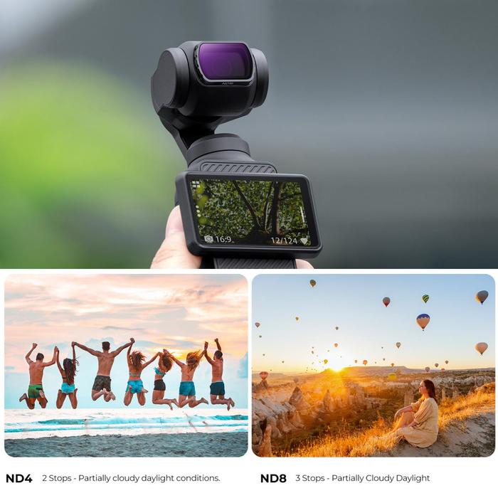 K&F Concept Filter ND4 + ND8 + ND16 + ND32 For DJI Osmo Pocket 3 KNF Concept 4-Pack Filters · 4