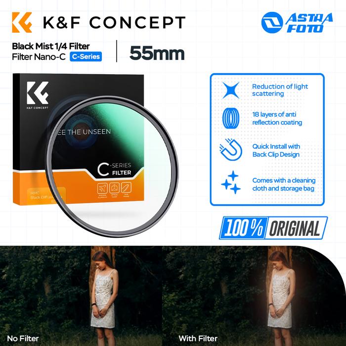 KNF Concept KNF Concept 55mm Lens Filter Nano-C Black Mist 1/4 Filter K&F Concept Black Diffusion