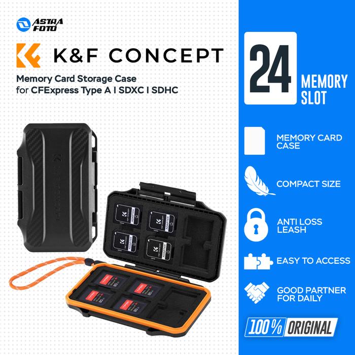 KNF Concept KNF Concept 24 Slot SD Card CFexpress Type A SDXC SDHC Memory Card Case Storage Waterproof & Shockproof Box K&F Concept