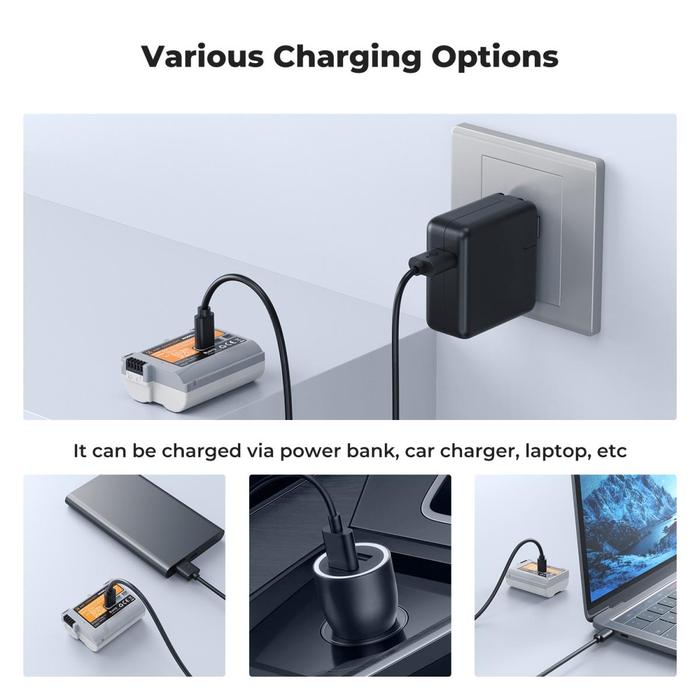 K&F Concept EN-EL15 Battery Type C Port Fast Charing For Nikon Z8, Z7II, Z 7, Z 6II, Z 6, Z5, D850, D810, D810A, D780, D750, D610, D500, D7500, D7200 Baterai Kamera KNF Concept · 4