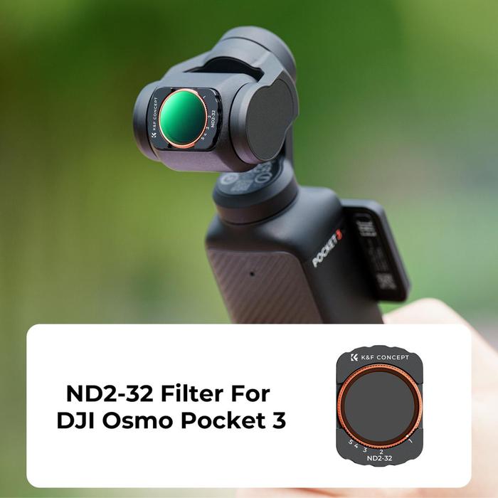 K&F Concept Variable ND2-32 Filter For DJI Osmo Pocket 3 Magnetic Filter Nano Coating VND KNF Concept · 9