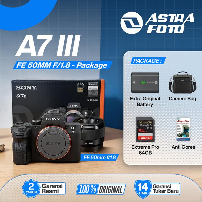 Sony Sony Alpha A7iii Kit Lens Fe 50mm F1.8 / A7 III / A7 Mark III - Komplit